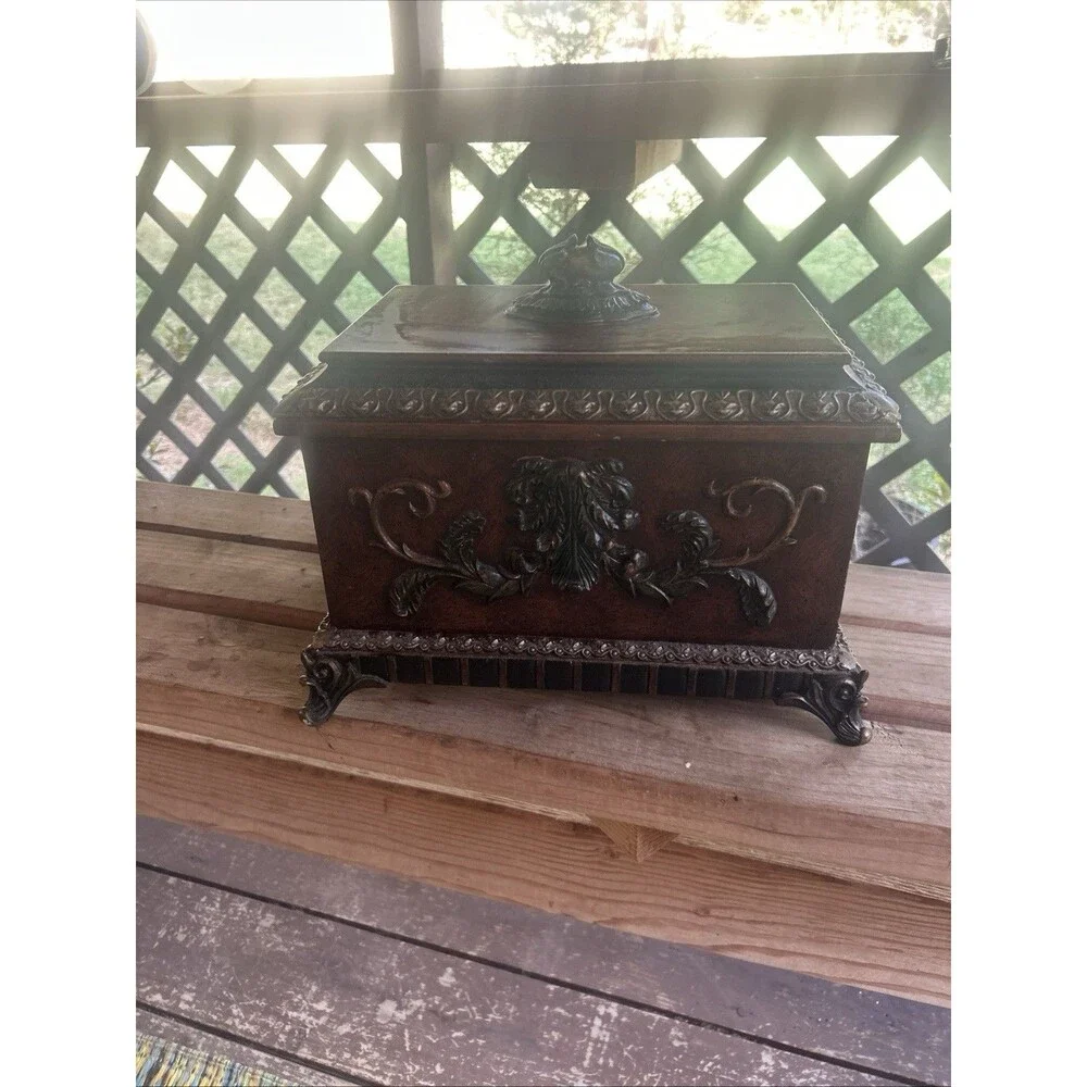 Decorative Wooden Chest 12”x9”x9”